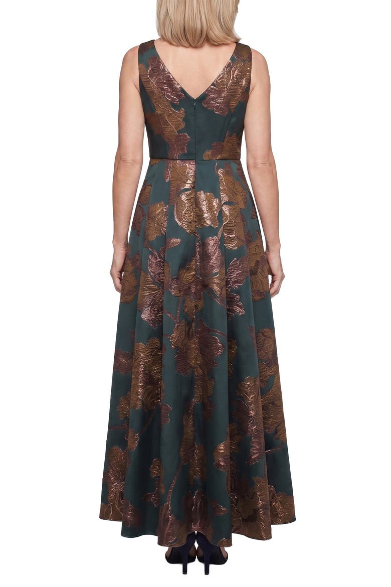 Sleeveless Jacquard Cocktail Dress, Alternate, color, PINE