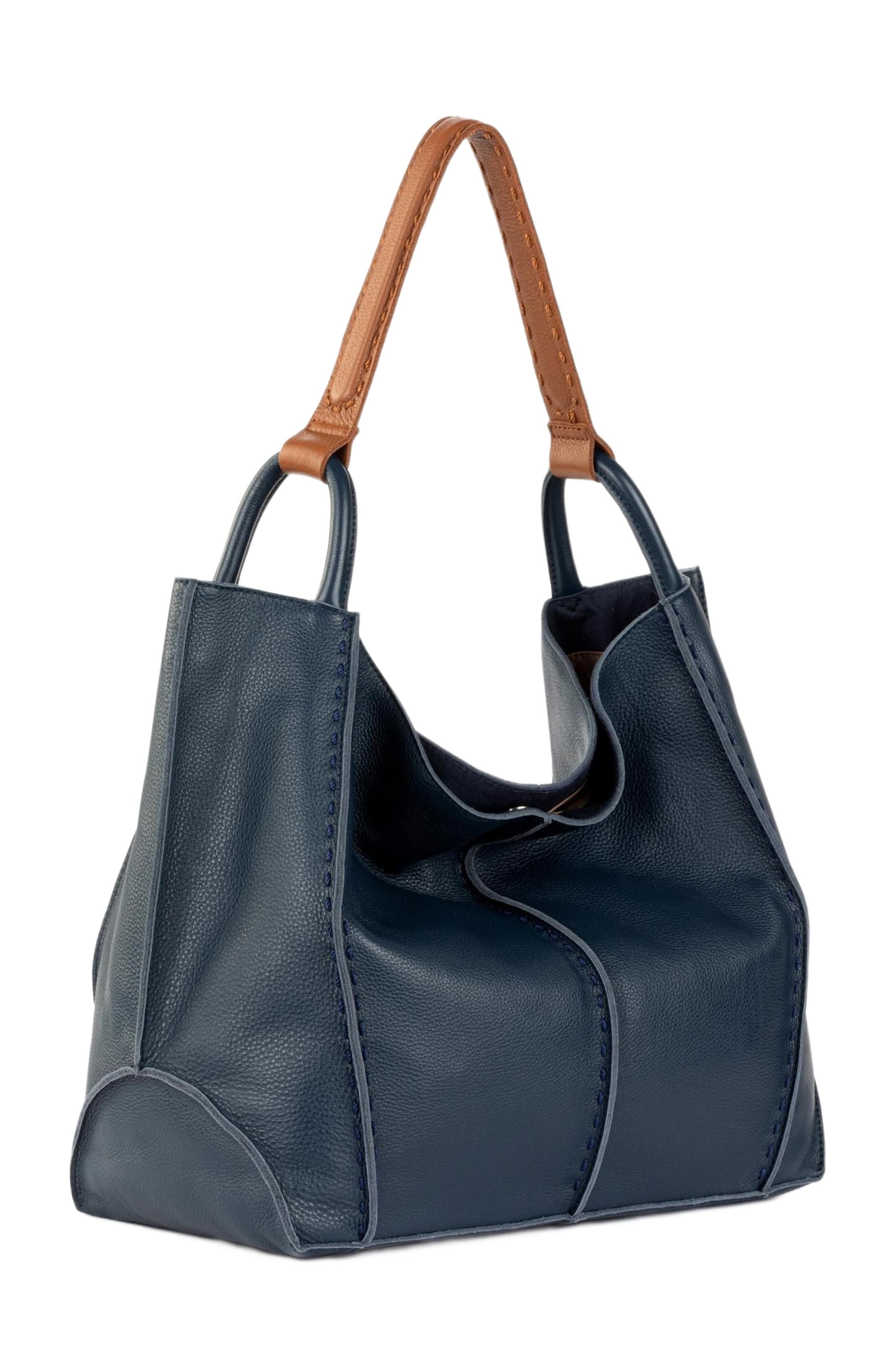 Los Feliz Large Tote Leather Bag, Alternate, color, Indigo