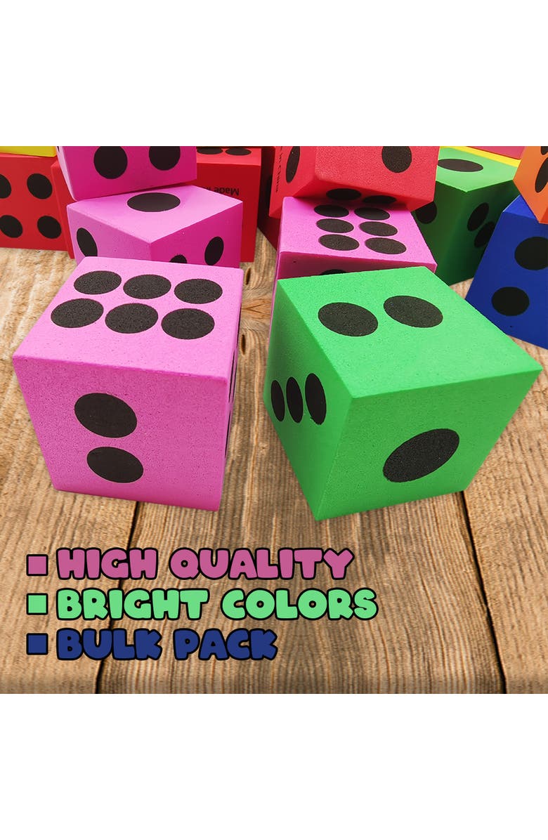 ArtCreativity Foam Dice 24 Pack 1.5 Inch Colorful 6 Sided Dice, Alternate, color, Multicolored