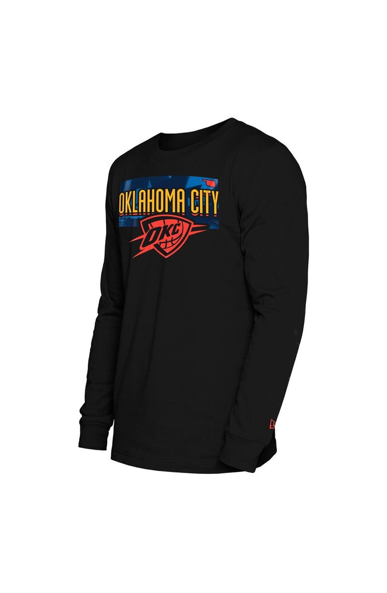 New Era Men's New Era  Black Oklahoma City Thunder 2024/25 City Edition Long Sleeve T-Shirt, Alternate, color, 