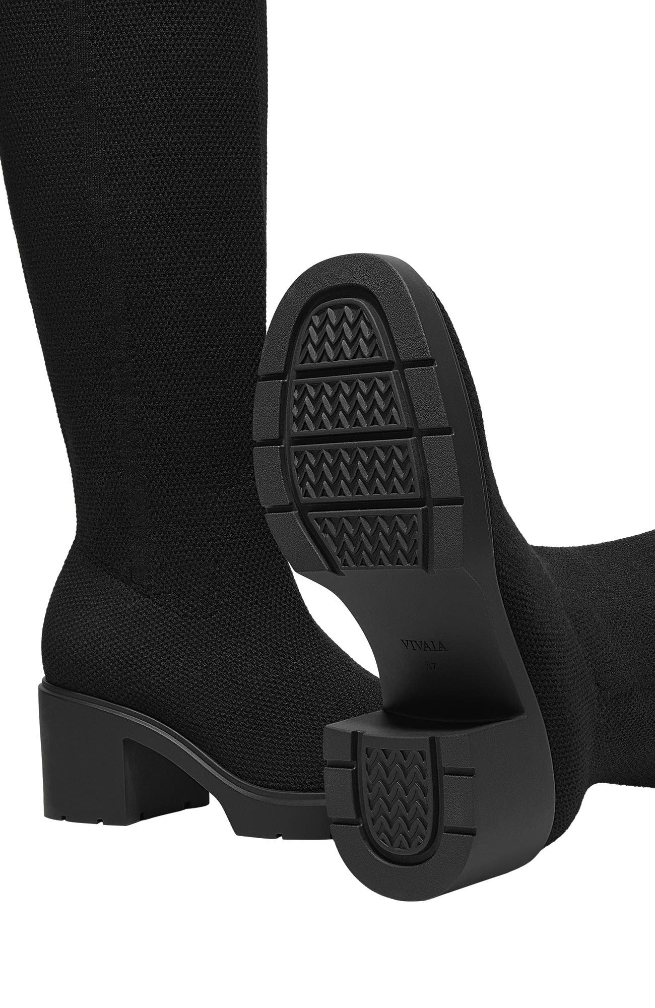 VIVAIA Fold-Over Square-Toe Knee-High Boots, Alternate, color, Black