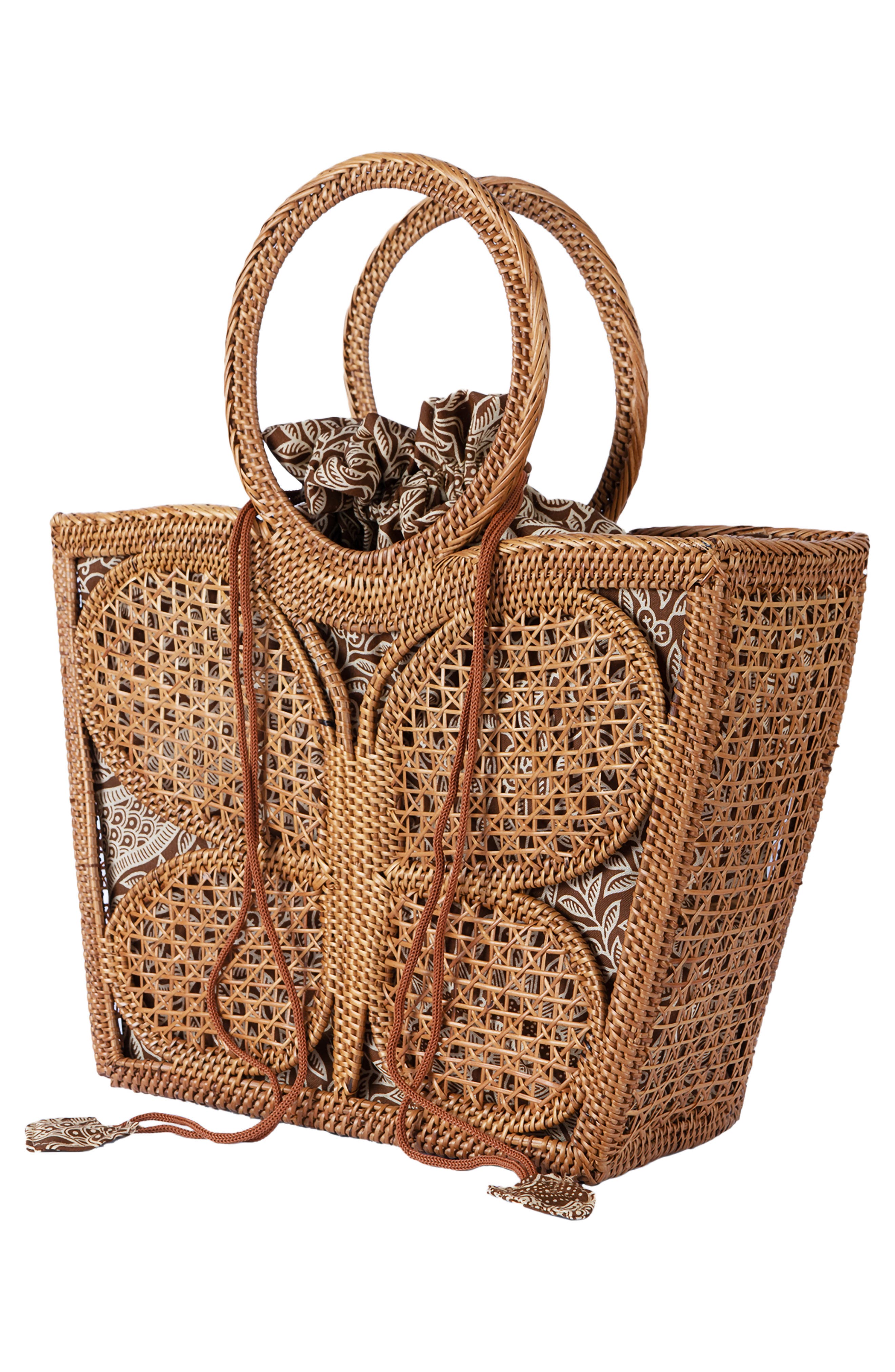 Jelavu Mariana Rattan Tote Bag, Alternate, color, Natural