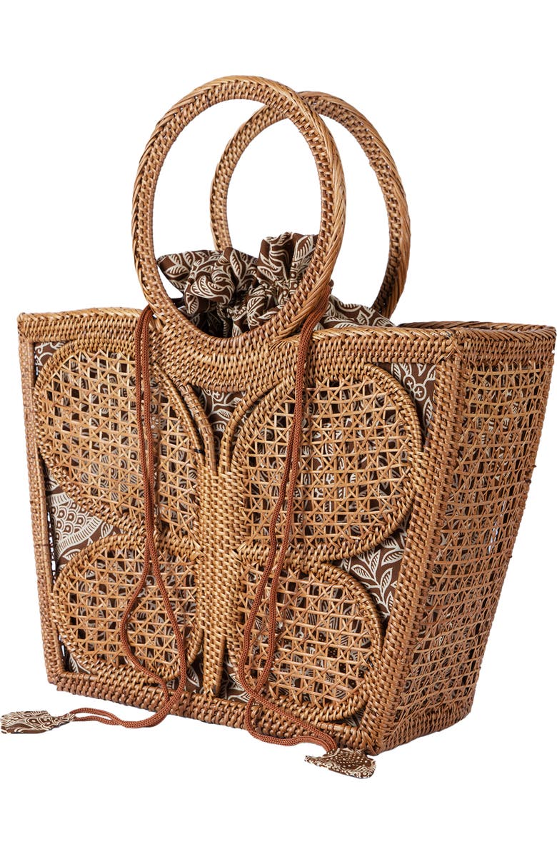 Jelavu Mariana Rattan Tote Bag, Alternate, color, Natural