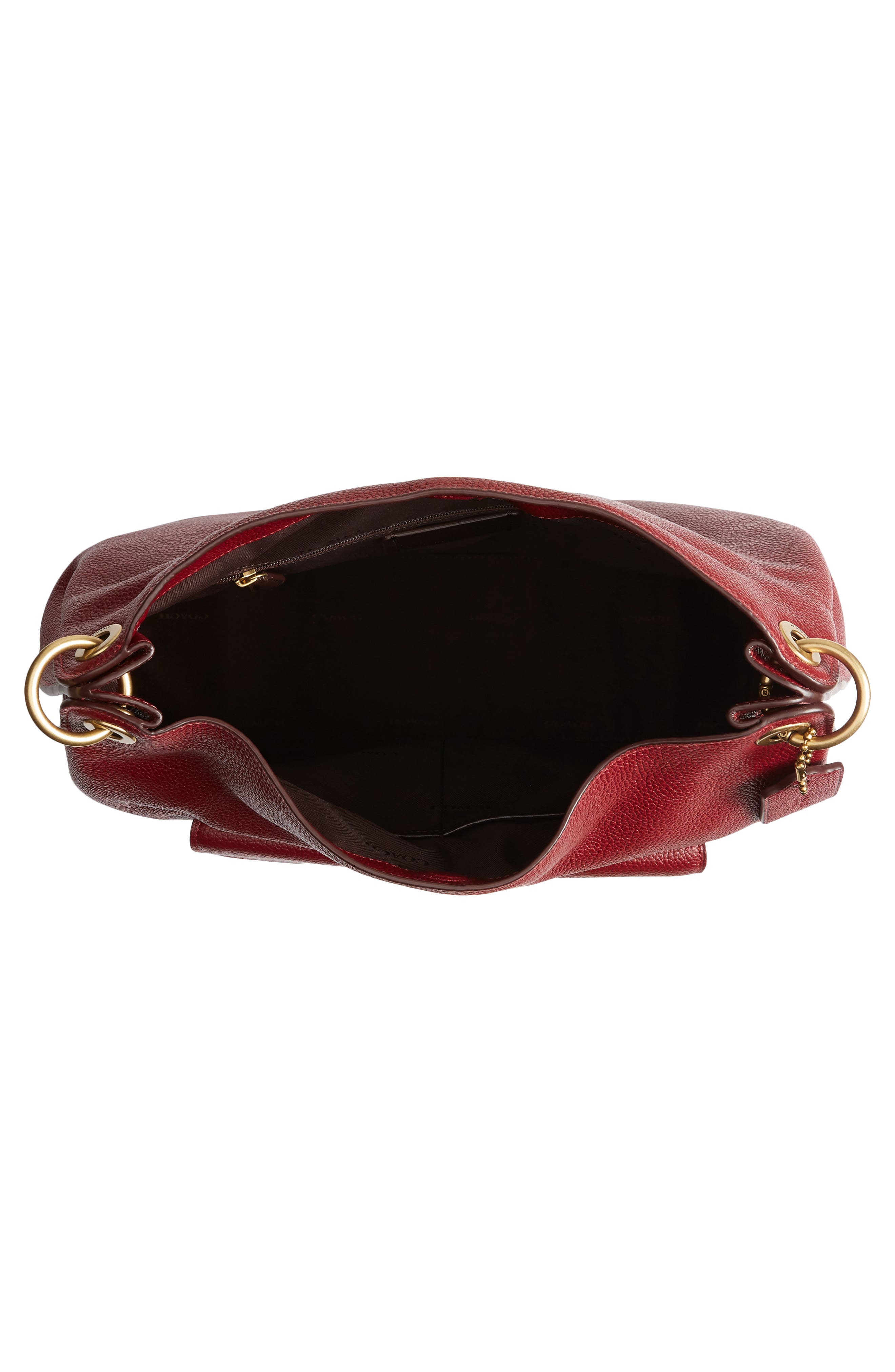 Tabby Leather Shoulder Bag, Alternate, color, B4/ DEEP RED