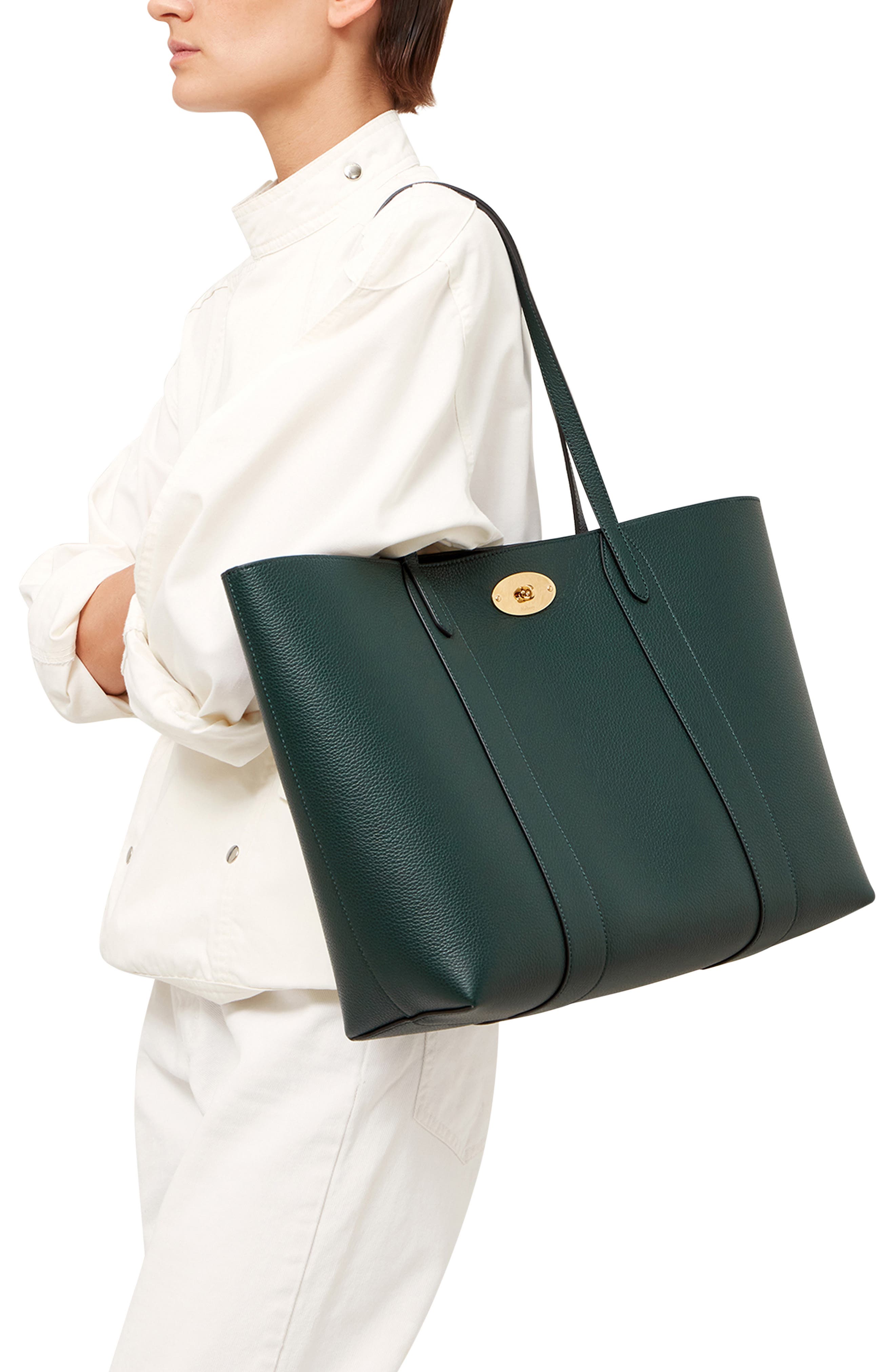 Bayswater Leather Tote, Alternate, color, MULBERRY GREEN