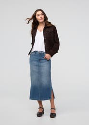 DUER Performance Denim Slit Skirt