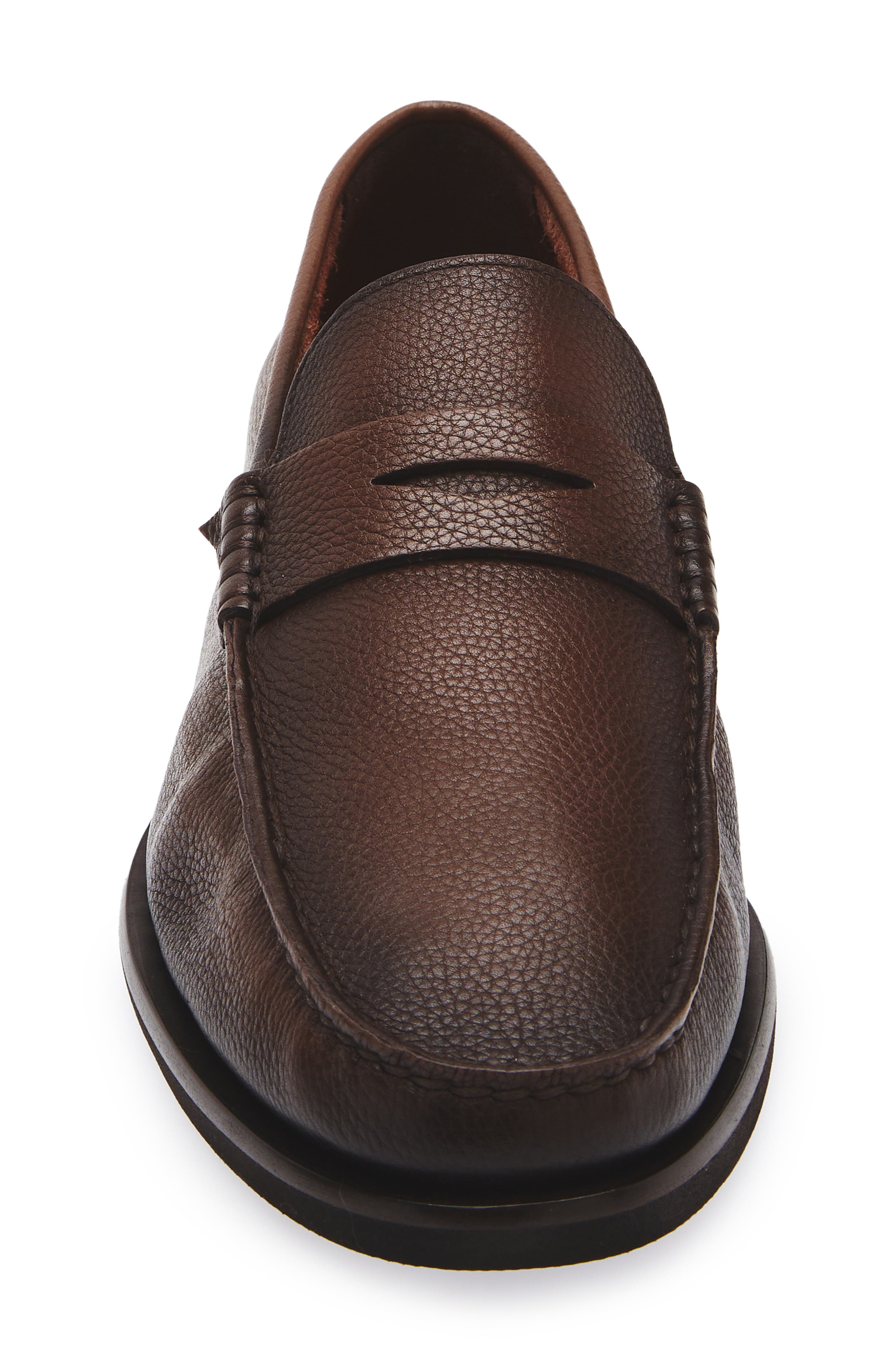 Santoni Ikangia Penny Loafer, Alternate, color, Dark Brown