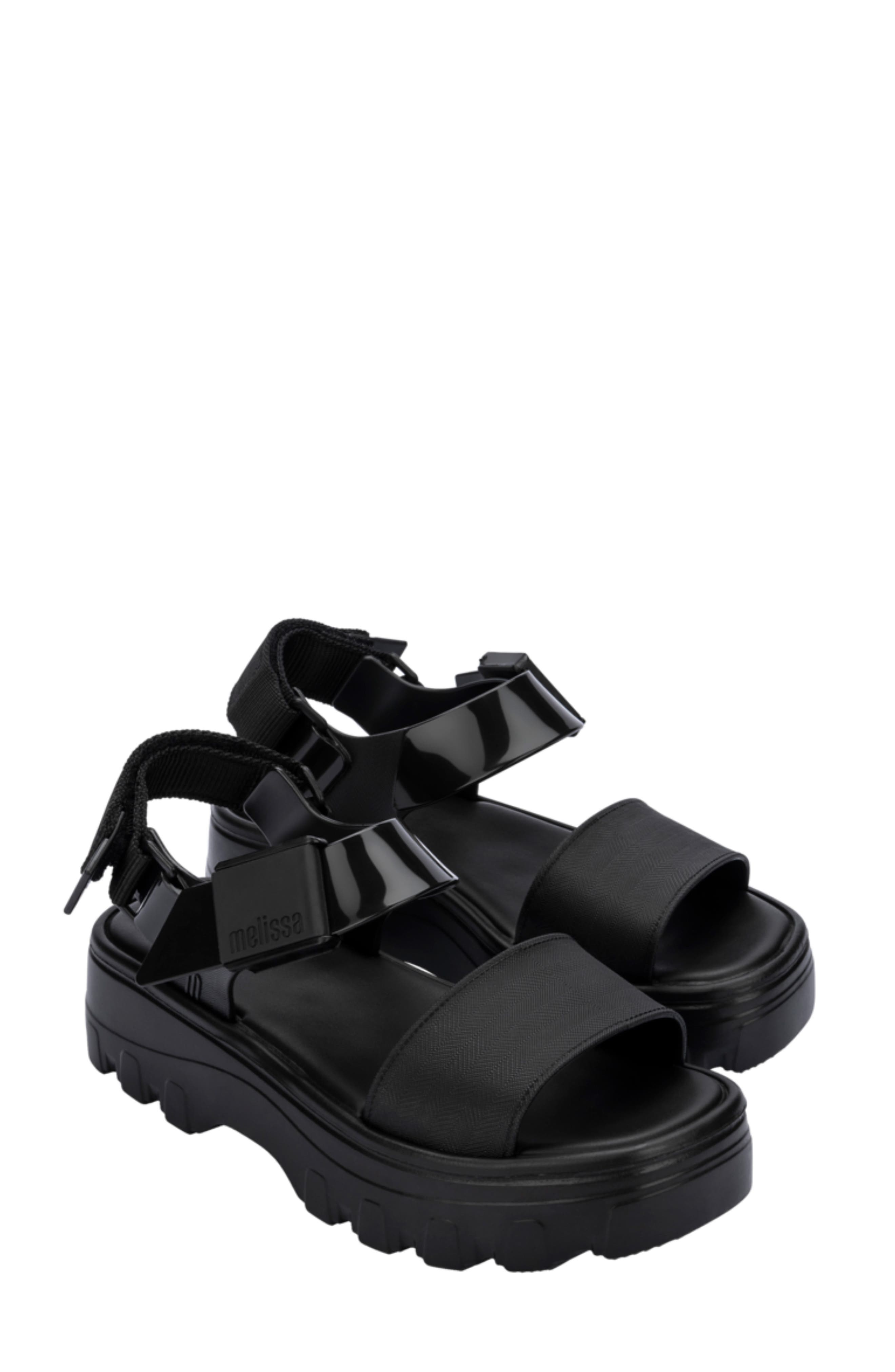 Melissa Kick Off Platform Sandal, Main, color, Black/ Black