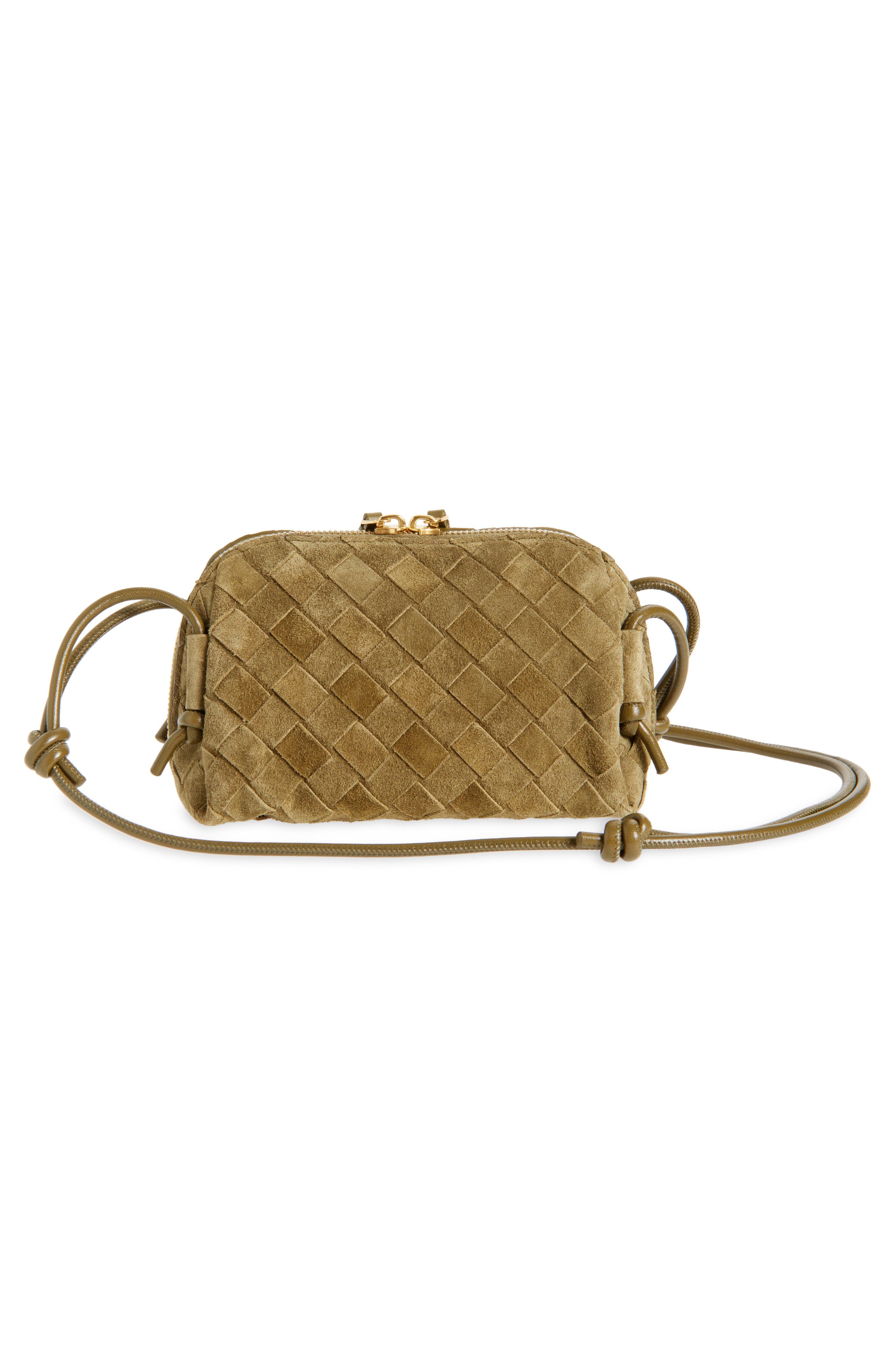Bottega Veneta Concert Intrecciato Leather Pouch Shoulder Bag, Alternate, color, 2856 Mud-Gold