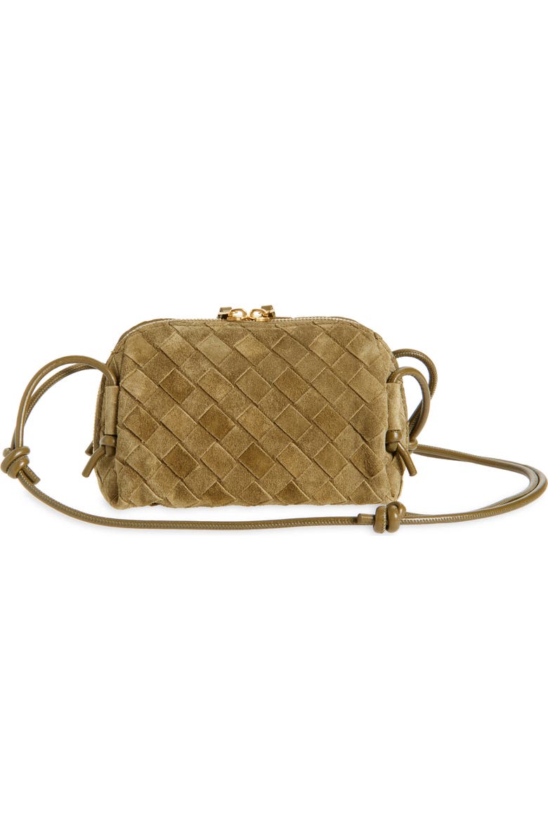 Bottega Veneta Concert Intrecciato Leather Pouch Shoulder Bag, Alternate, color, 2856 Mud-Gold