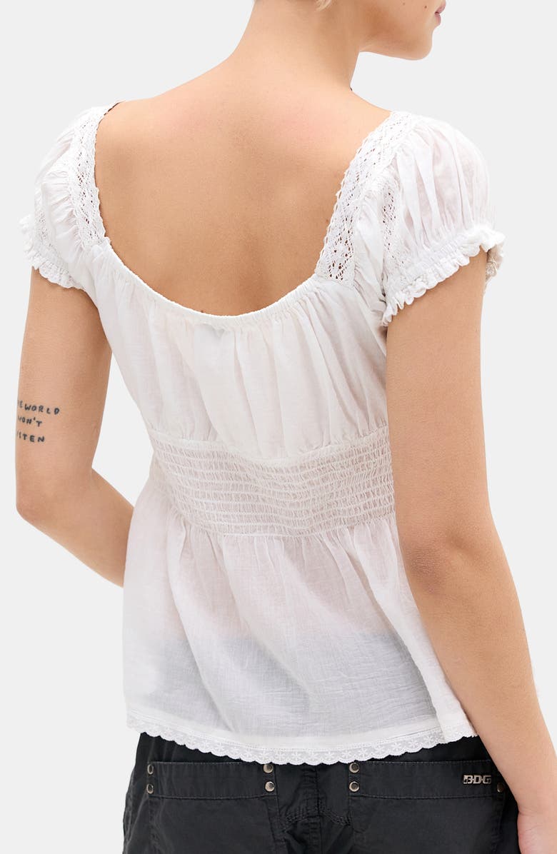 BDG Urban Outfitters Faye Lace Top, Alternate, color, White