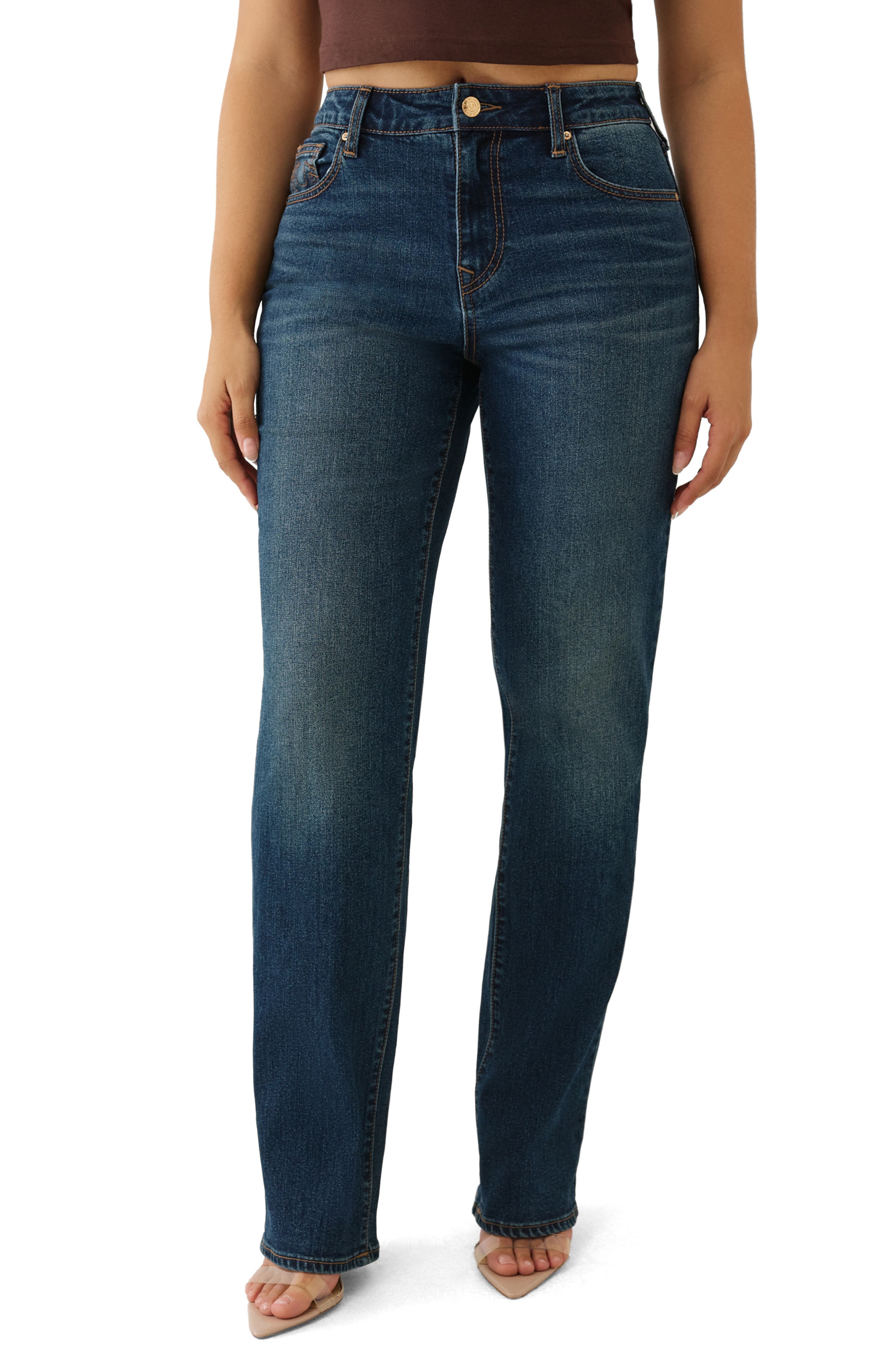 True Religion Sarah High Waist Straight Leg Jeans
