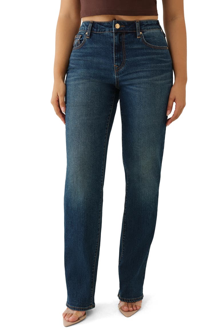 Sarah High Waist Straight Leg Jeans, Main, color, MEDIUM AMBER NIGHTS WASH