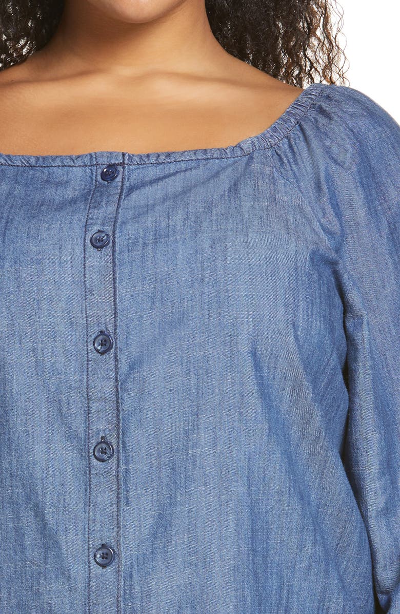 Caslon<sup>®</sup> Chambray Button Top, Alternate, color,