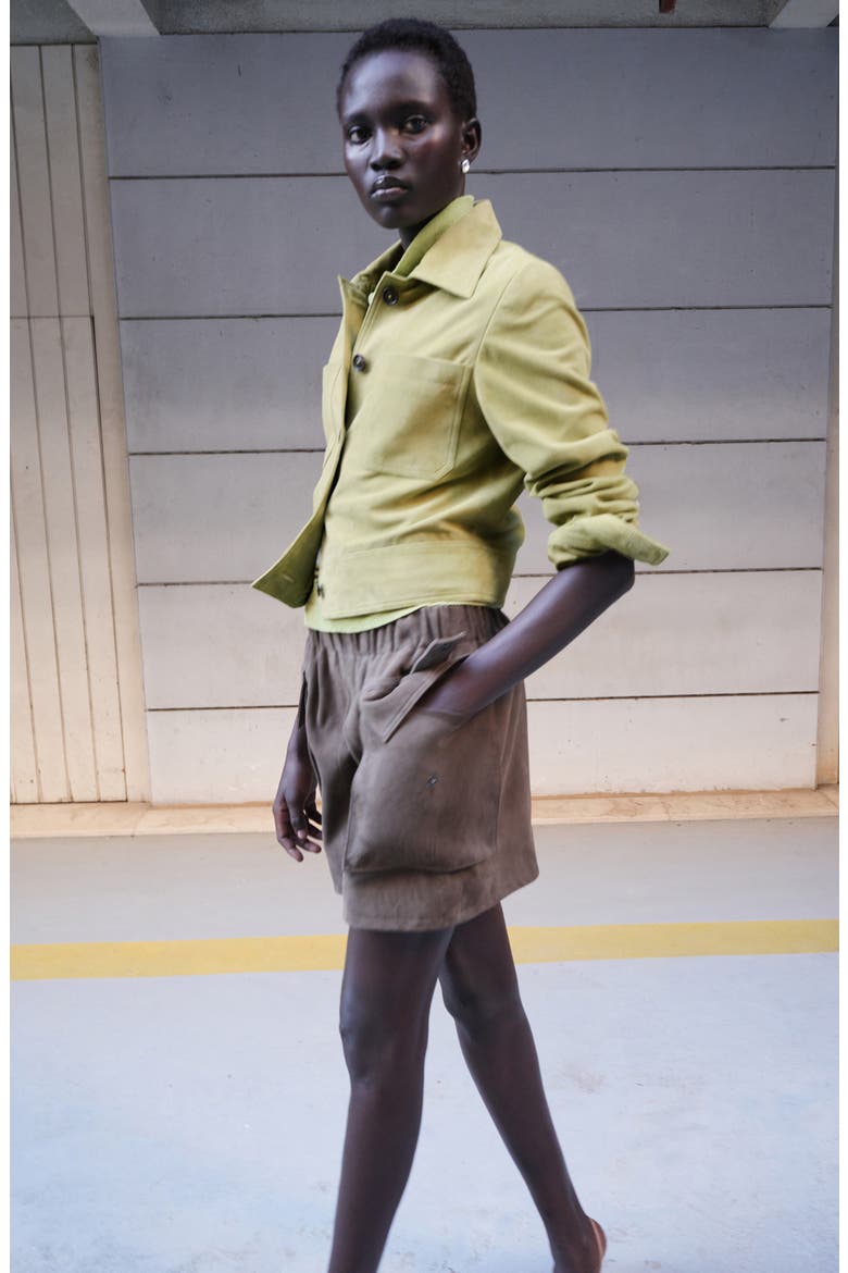 Suede Jacket, Alternate, color, PASTEL GREEN