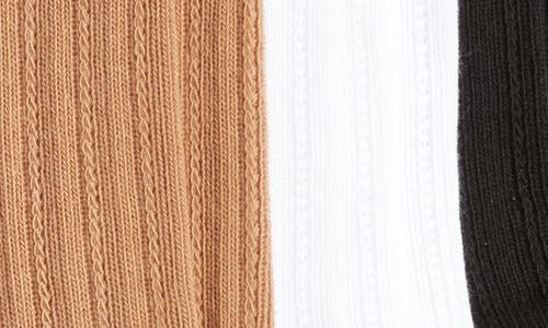 HUE HUE 3-PACK SCALLOPED POINTELLE CREW SOCKS