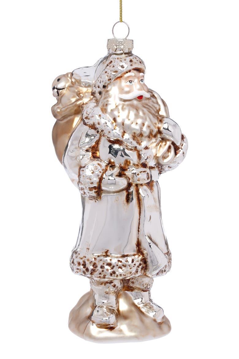 Vintage Santa Ornament, Set of 6, Main, color, White