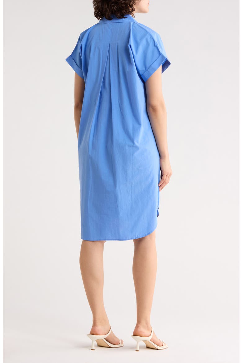 Notch Collar Short Sleeve Organic Cotton Shirtdress, Alternate, color, ULTRAMARINE