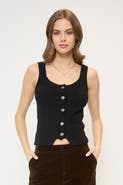Central Park West Ember Chenille Button Up Tank