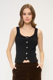 Central Park West Ember Chenille Button Up Tank