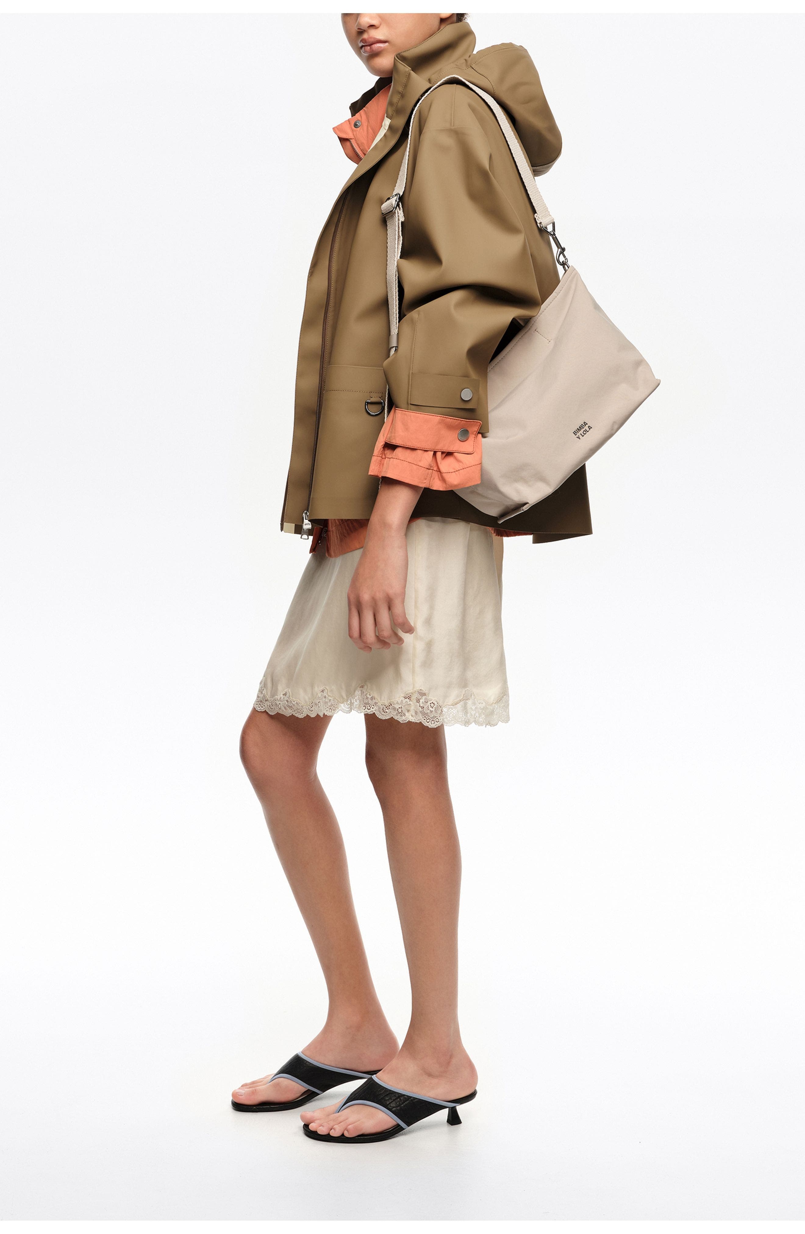 Medium Gabardine Shopper Bag, Alternate, color, SAND