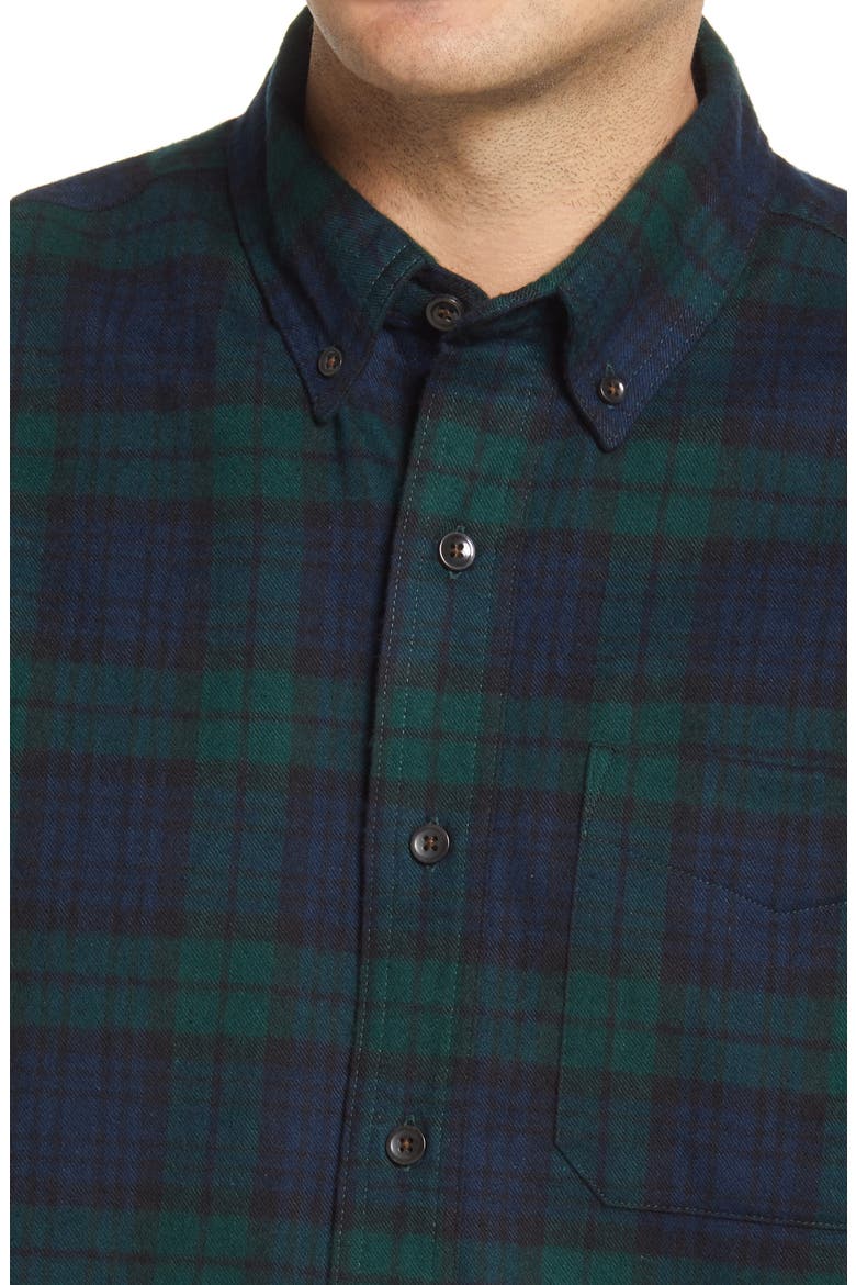 Men's Traditional Fit Scotch Plaid Button-Down Flannel Shirt, Alternate, color, BLACK WATCH