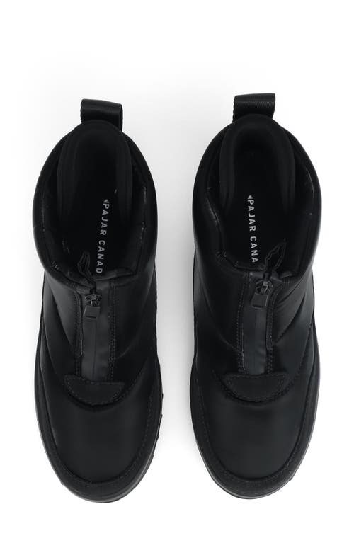 Pajar Gala Front Zip Waterproof Platform Ankle Bootie In Black