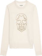 Zadig & Voltaire West Strass Rhinestone Skull Cashmere Sweater