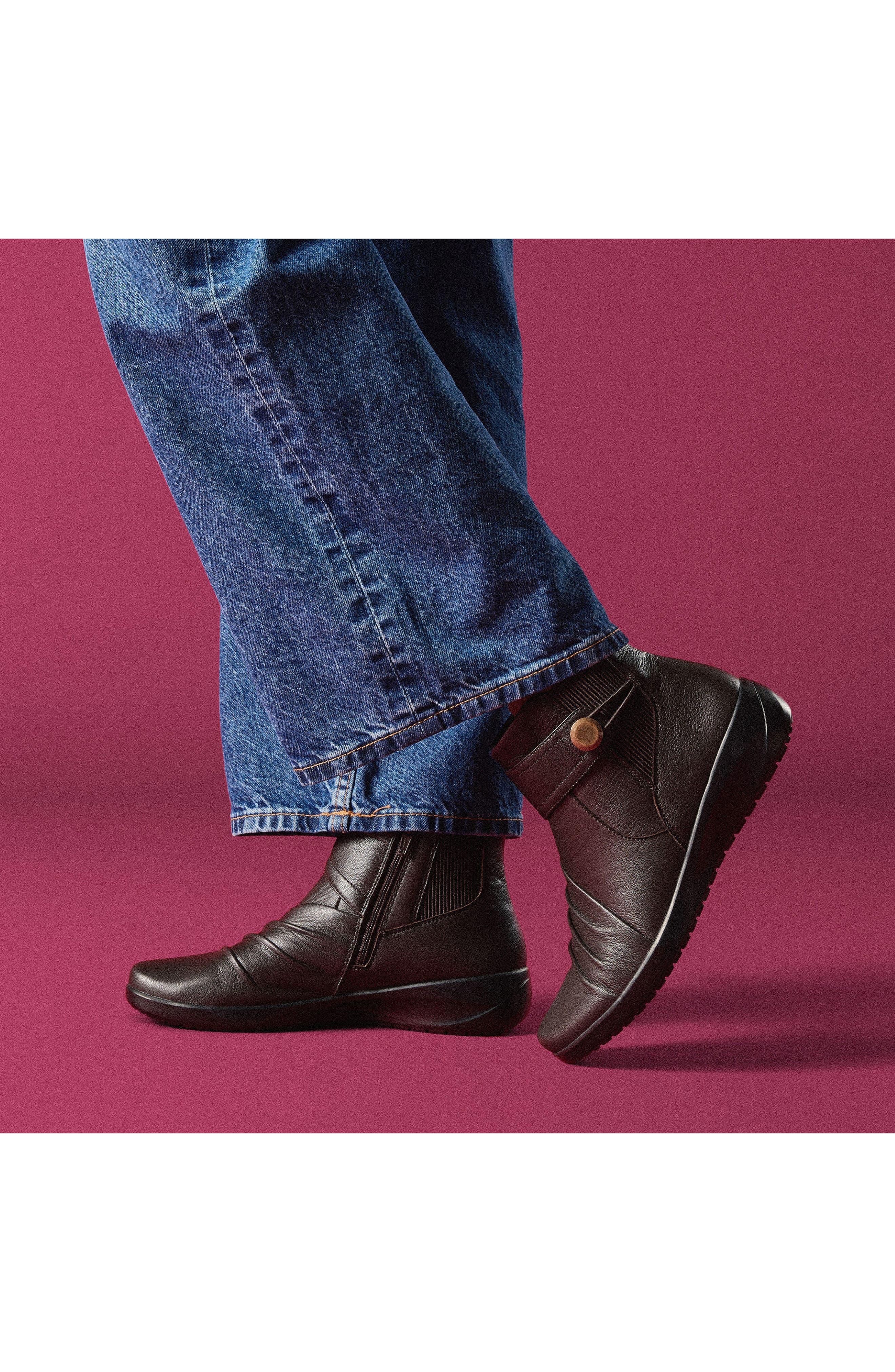 Clarks<sup>®</sup> Katelyn Sara Ankle Boot, Alternate, color, Chocolate Leather