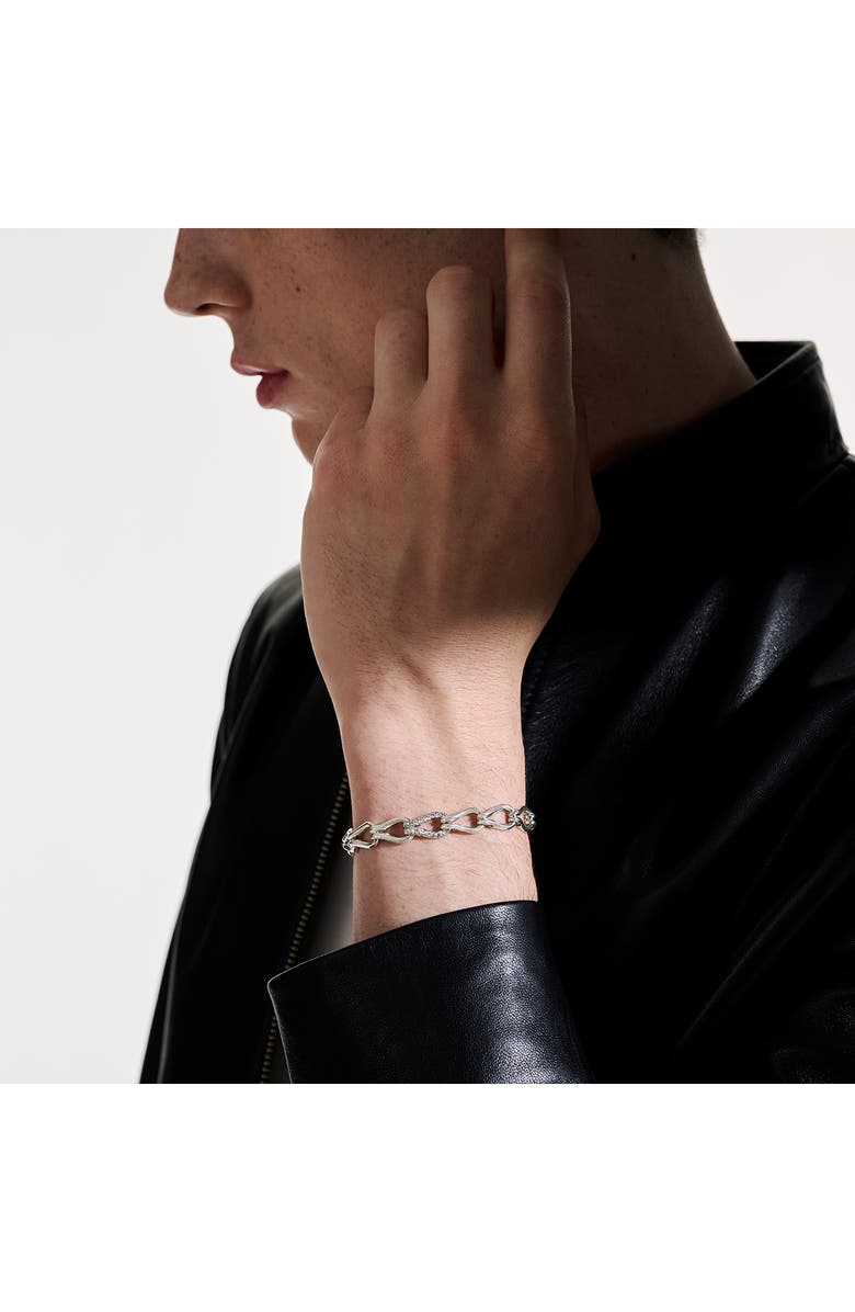 John Hardy Surf Bracelet, Diamonds, 8.5mm, Alternate, color, Silver