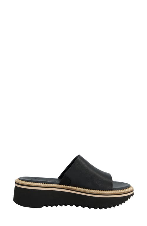 Paul Green May Slide Sandal In Black Leather