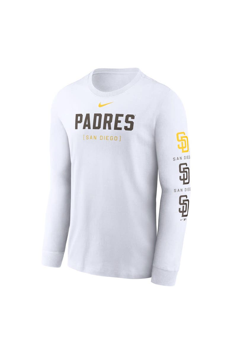 Nike Men's Nike White San Diego Padres Repeater Long Sleeve T-Shirt, Alternate, color, 
