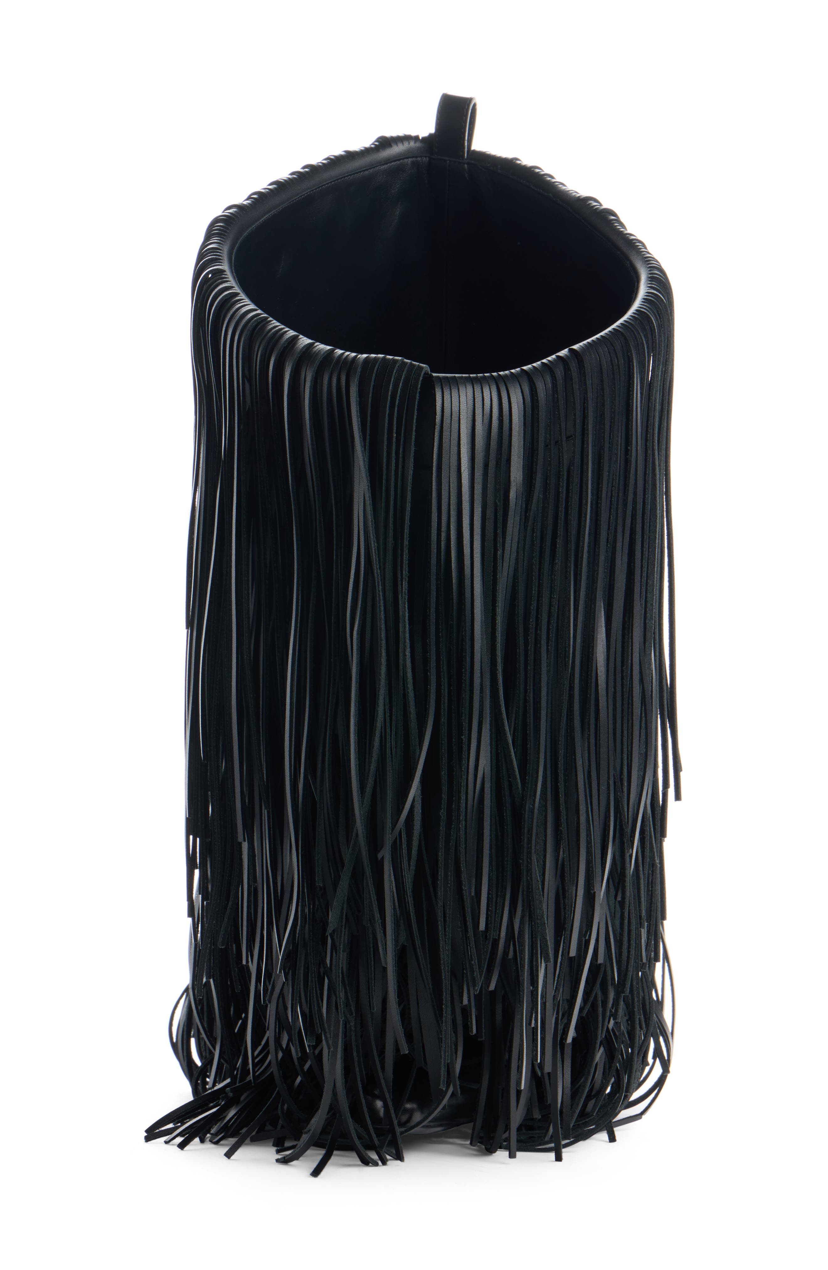 Balenciaga Avenue Fringe Pointed Toe Boot, Alternate, color, Black