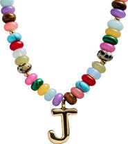 BaubleBar Semi Precious Bubble Initial Pendant Necklace
