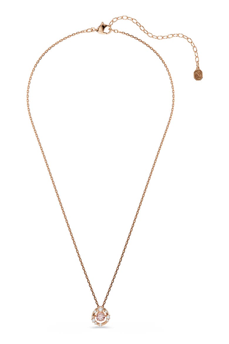 Constella Crystal Pendant Necklace, Alternate, color, ROSE GOLD
