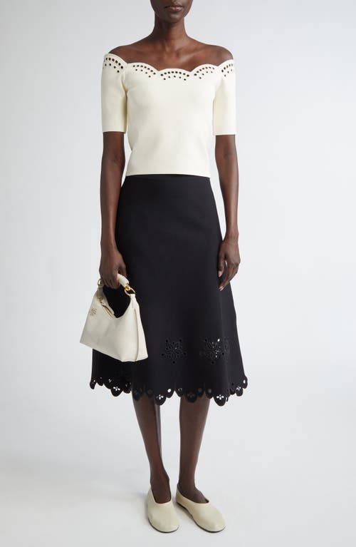 Altuzarra Posy Eyelet Embroidered Off The Shoulder Top In Ivory