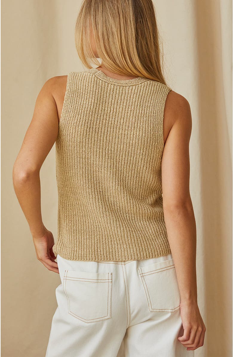 CRESCENT Beachy Sweater Vest, Alternate, color, Beige