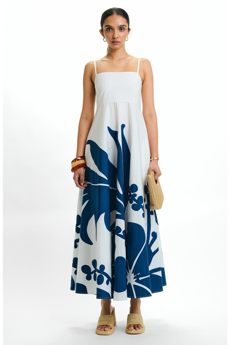 Cotton Poplin Oria Midi Dress Ula, Main, color, Ula Navy