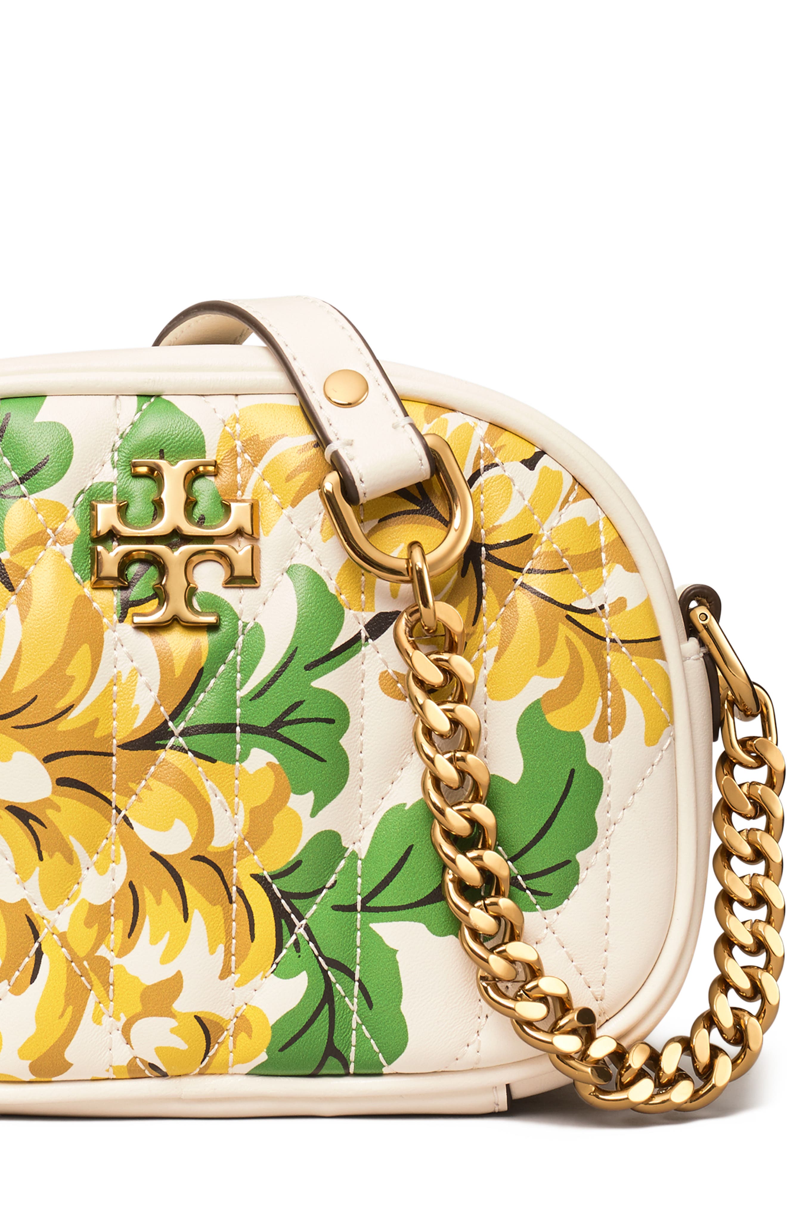 Tory Burch Kira Quilted Floral Leather Crossbody Bag, Alternate, color, 