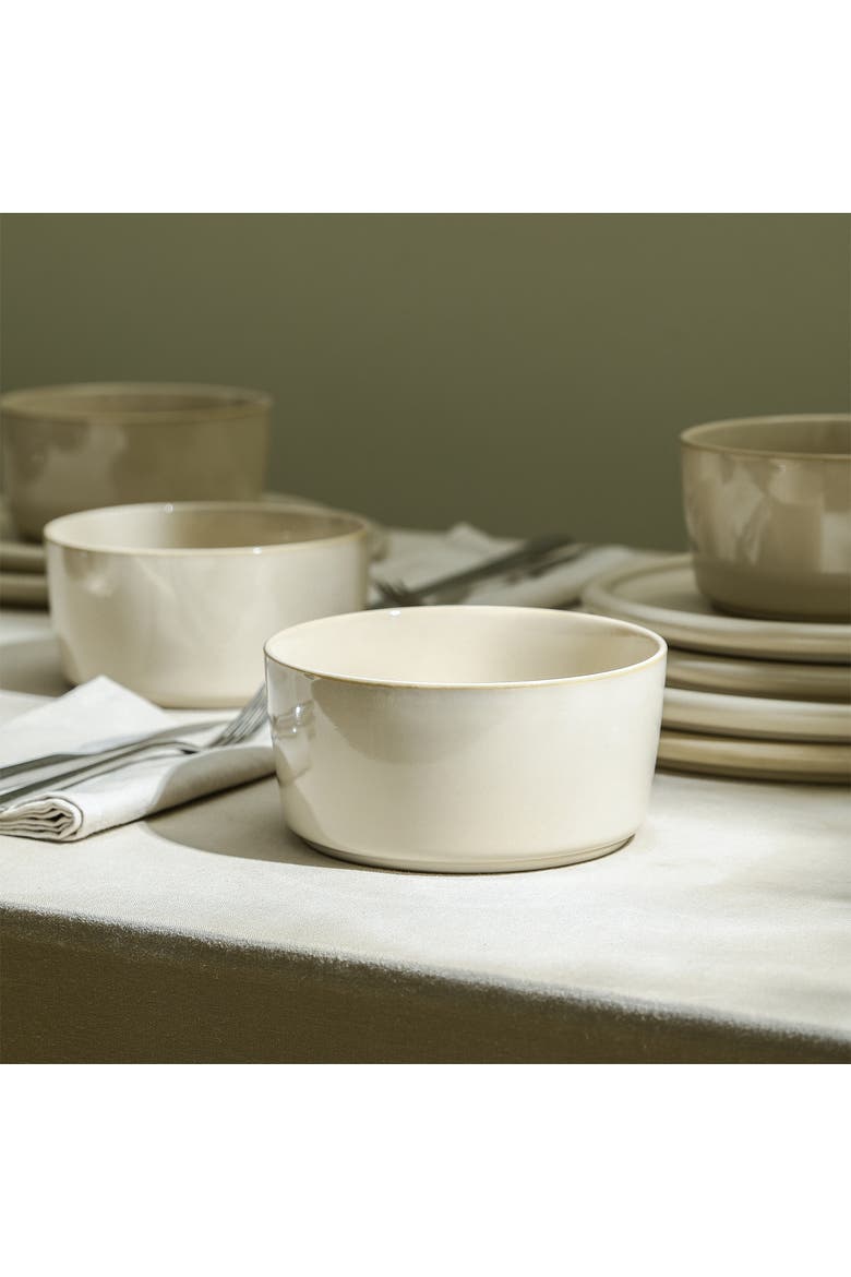 Eden Stoneware 24-Piece Dinnerware Set, Alternate, color, Beige