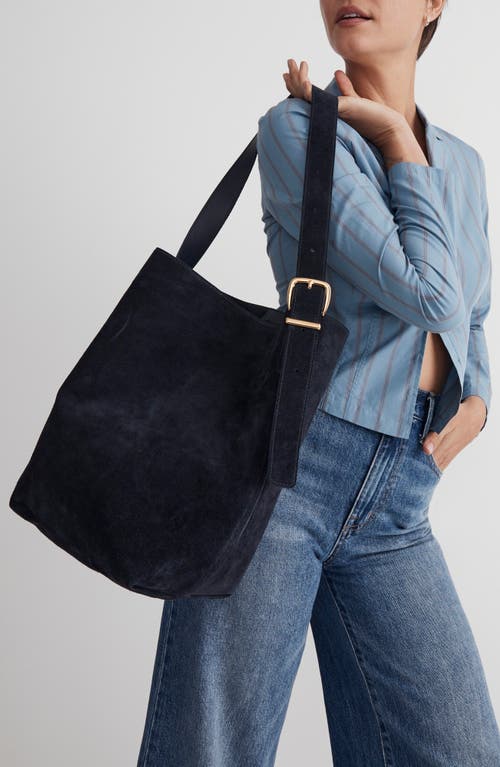 Madewell Essentials Suede Bucket Bag In Purple