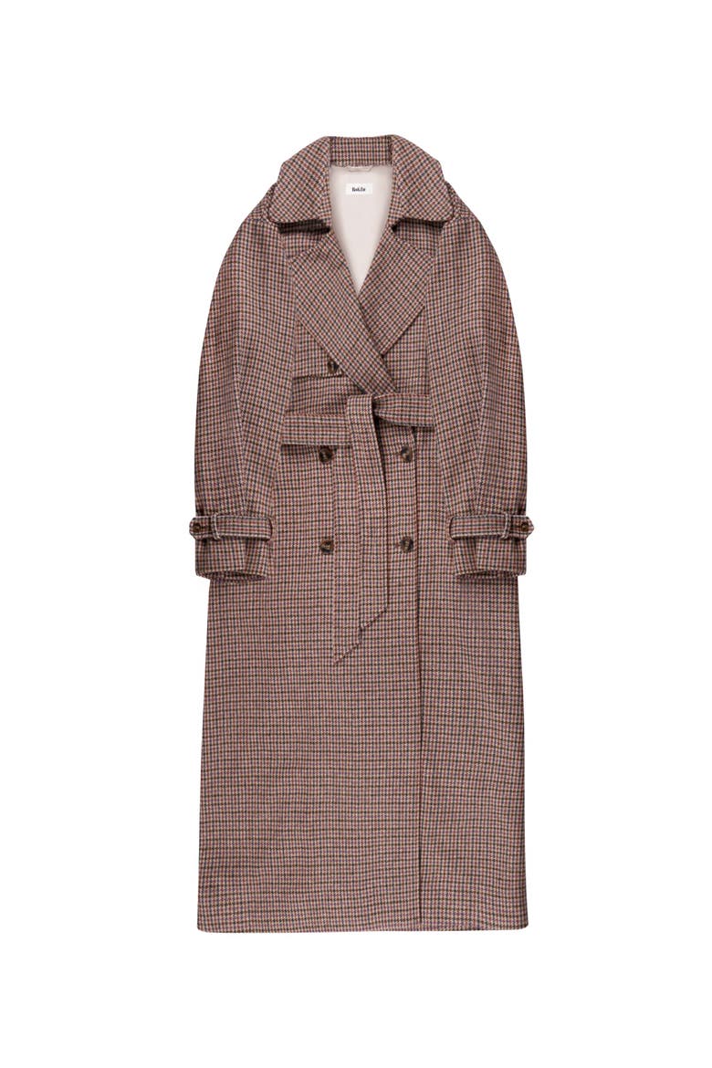 Multi Check Trench Belted Coat, Alternate, color, Multi