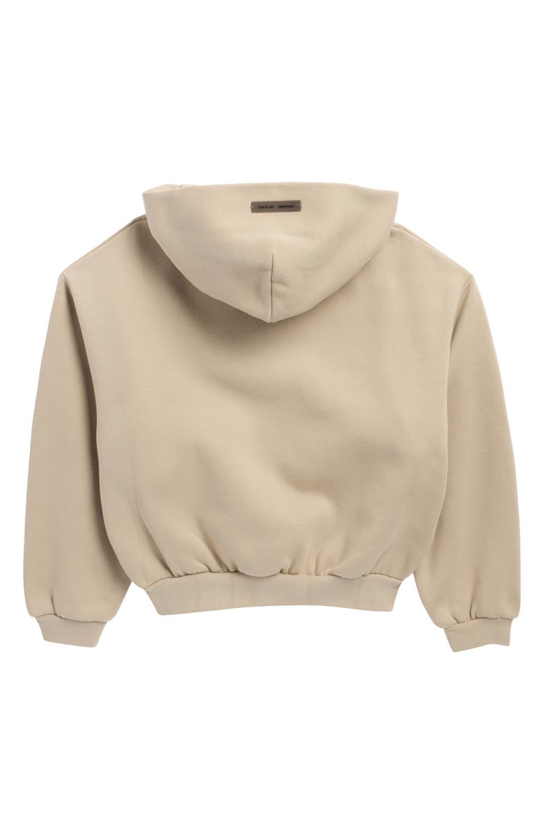 Fear of God Essentials Kids' Metallic Logo Fleece Hoodie, Alternate, color, Timber
