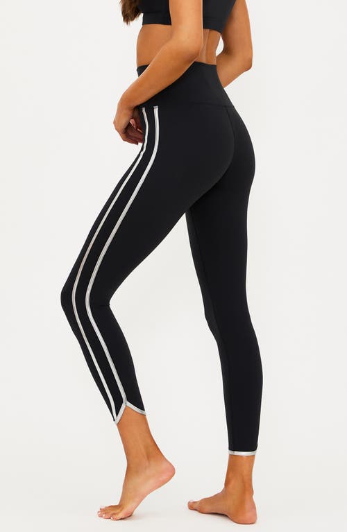 Beach Riot Nella Side Stripe Ankle Leggings In Black