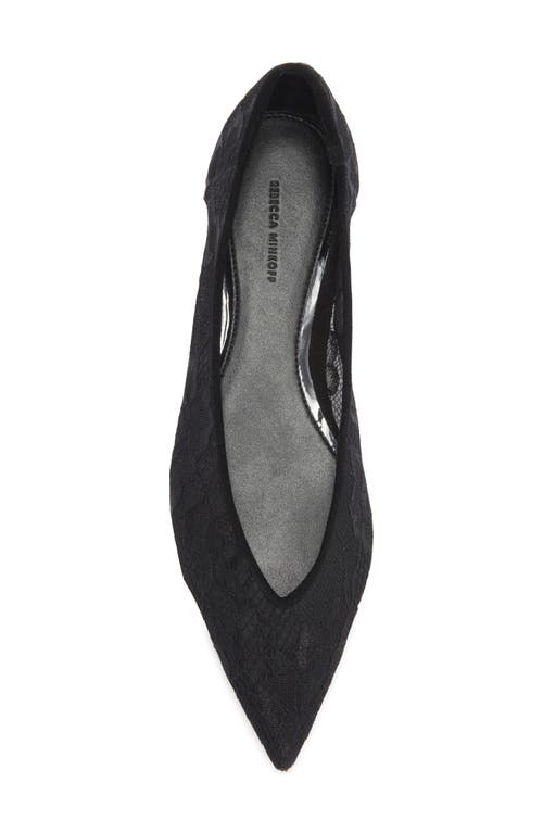 Rebecca Minkoff Lace Pointed Toe Ballet Flat In Black