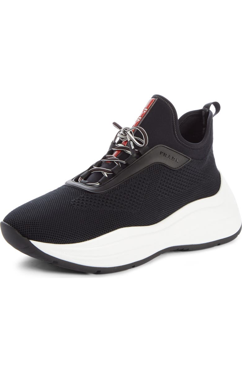 Prada Knit Sock Sneaker, Main, color,