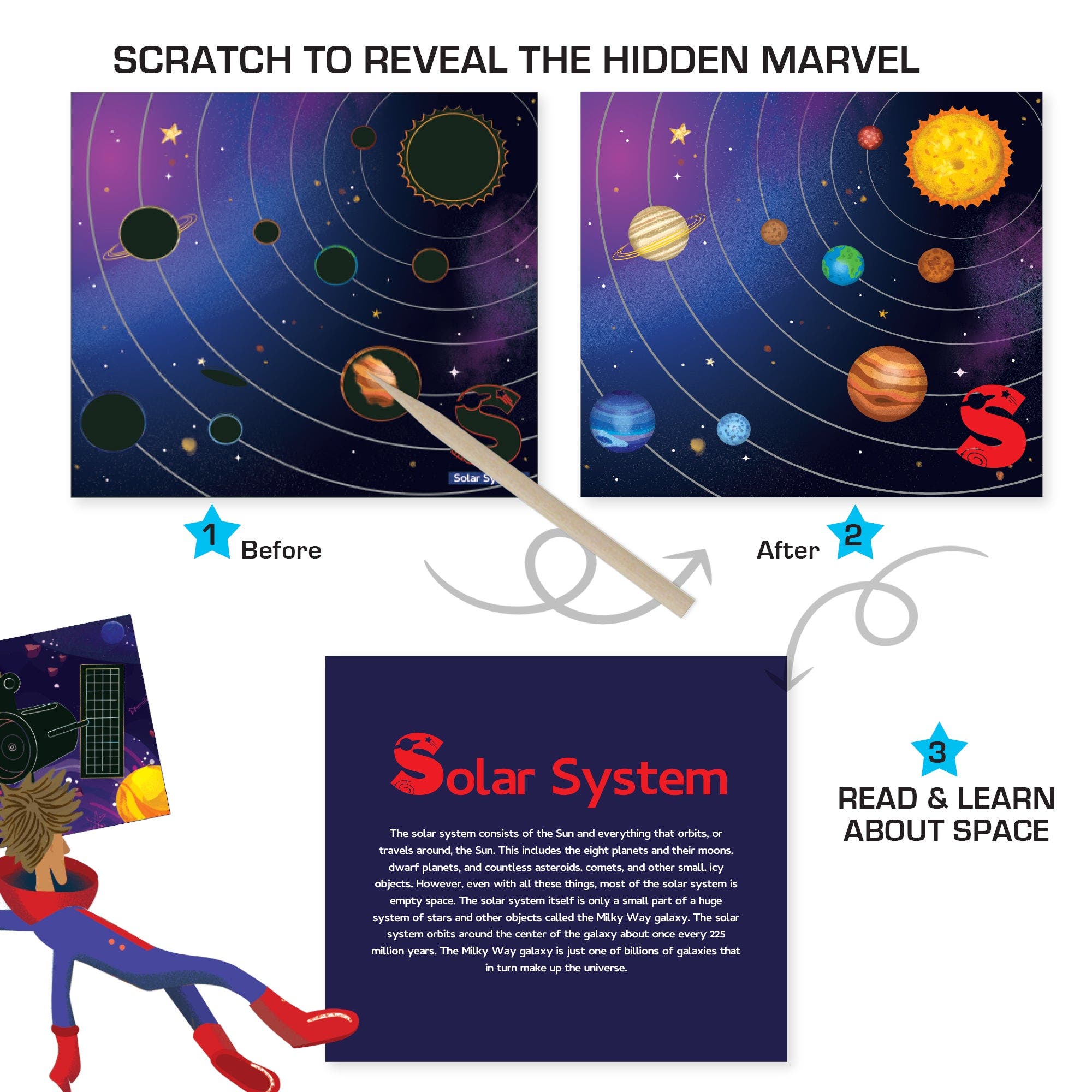 Chalk & Chuckles Scratch Art A to Z Space Adventure | Nordstrom