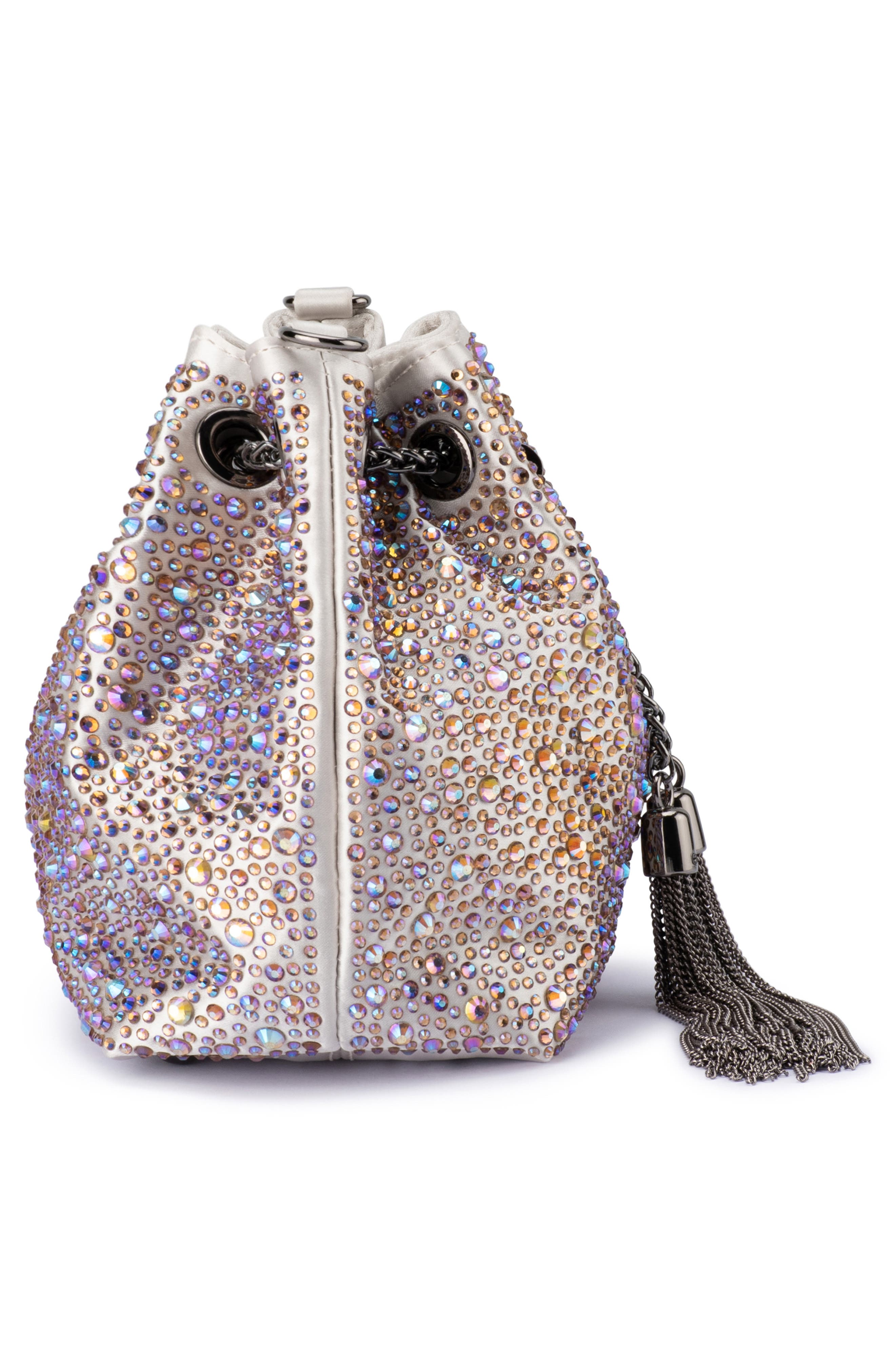 Olga Berg Mika Crystal Drawstring Top Handle Bag, Alternate, color, Pastel