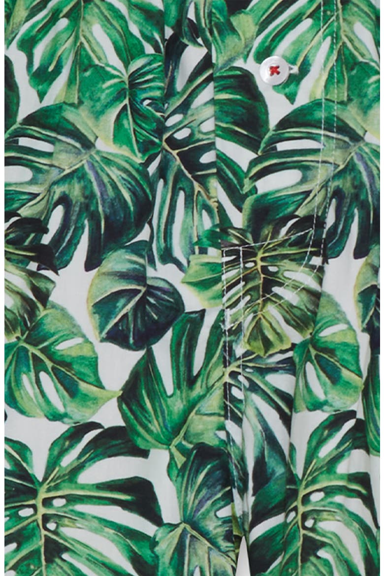 Organic Cotton Monstera Boxer Short, Alternate, color, GREEN