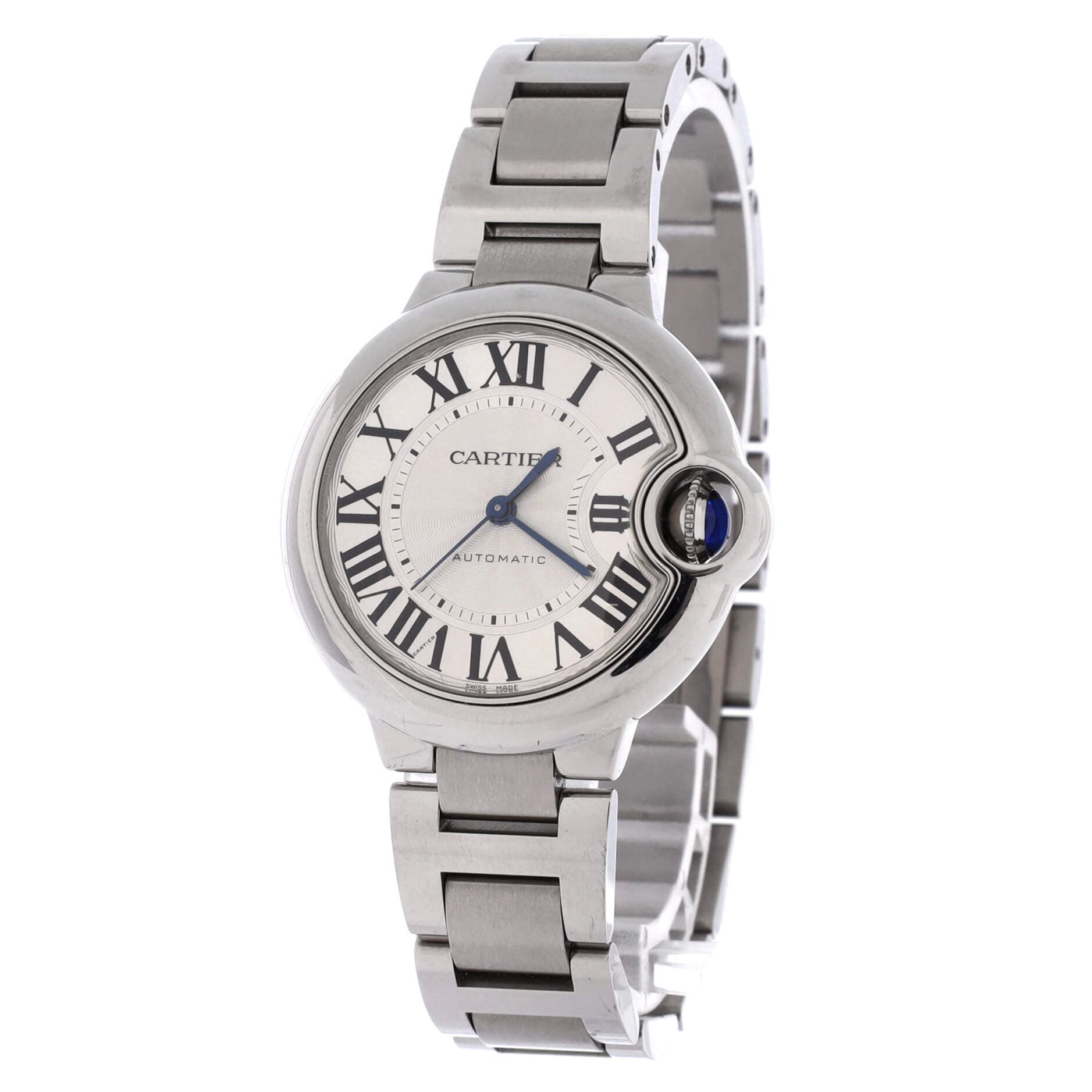Ballon Bleu de Cartier Automatic Watch Stainless Steel 33, Alternate, color, Metallic Silver
